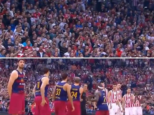 Ante Tomić je nepomično gledao u navijače Crvene zvezde.